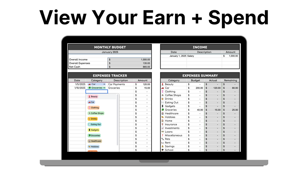 Free Expenses + Budget Template