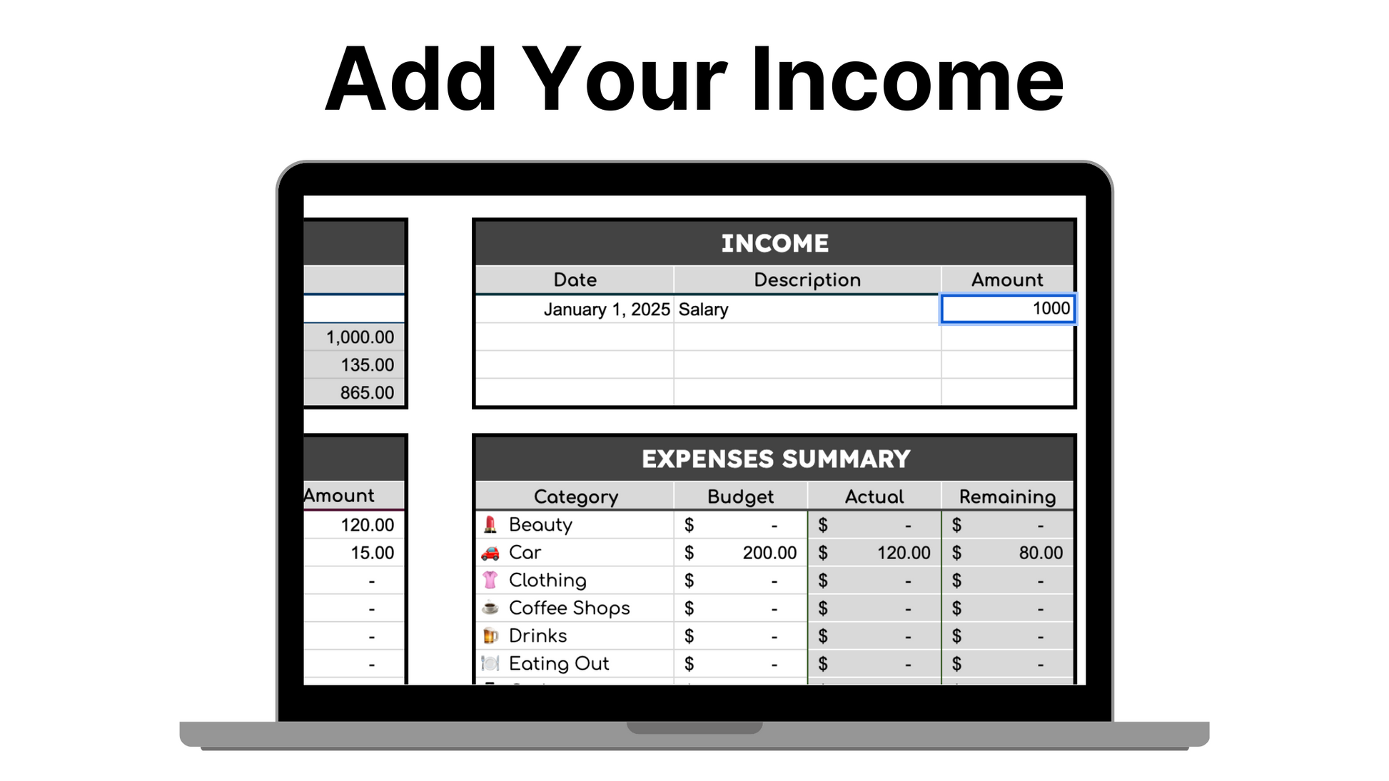 Free Expenses + Budget Template
