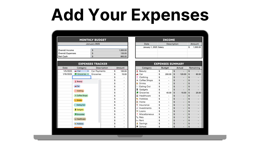 Free Expenses + Budget Template